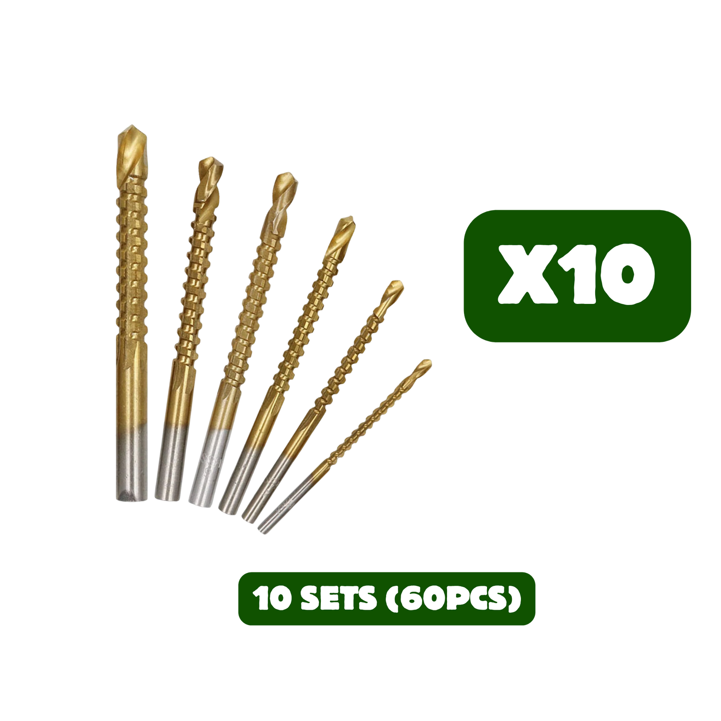 6-Piece Serrated Twist Drill Bit Set