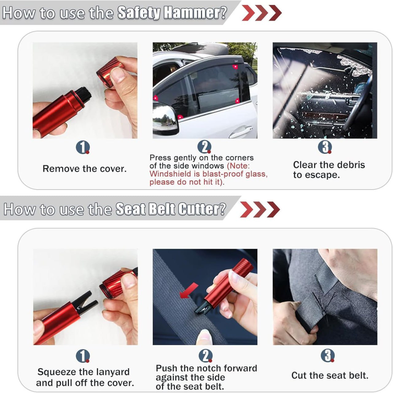 Car Window Breaker and Seatbelt Cutter Tool