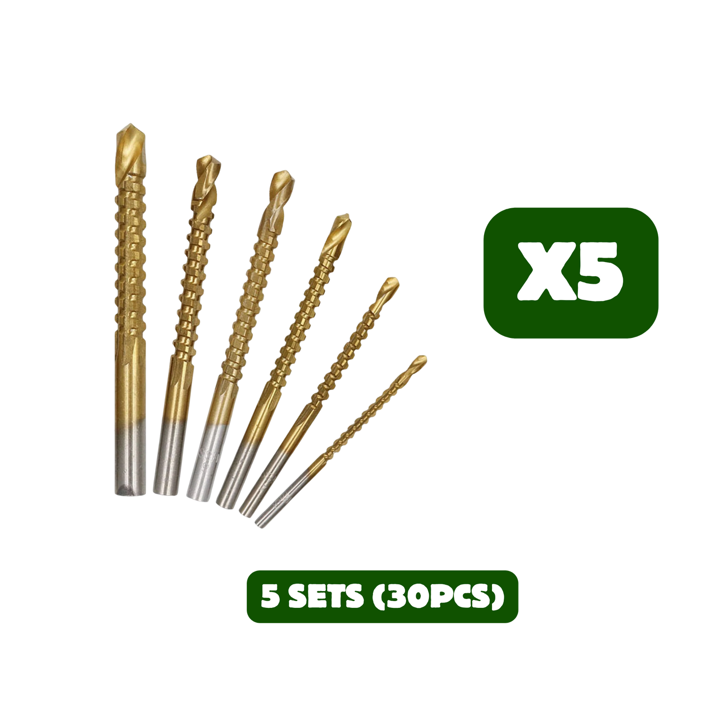 6-Piece Serrated Twist Drill Bit Set