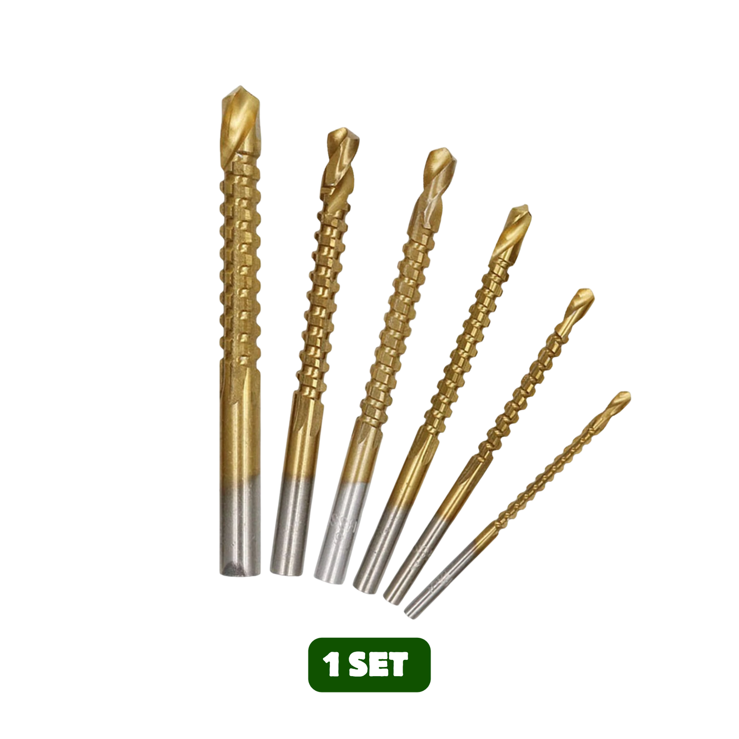 6-Piece Serrated Twist Drill Bit Set