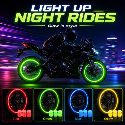 Last Day Promotion 60% OFF⏰ Glow-in-the-Dark Tire Valve Stem Caps｜Suck Light by Day, Glow by Night