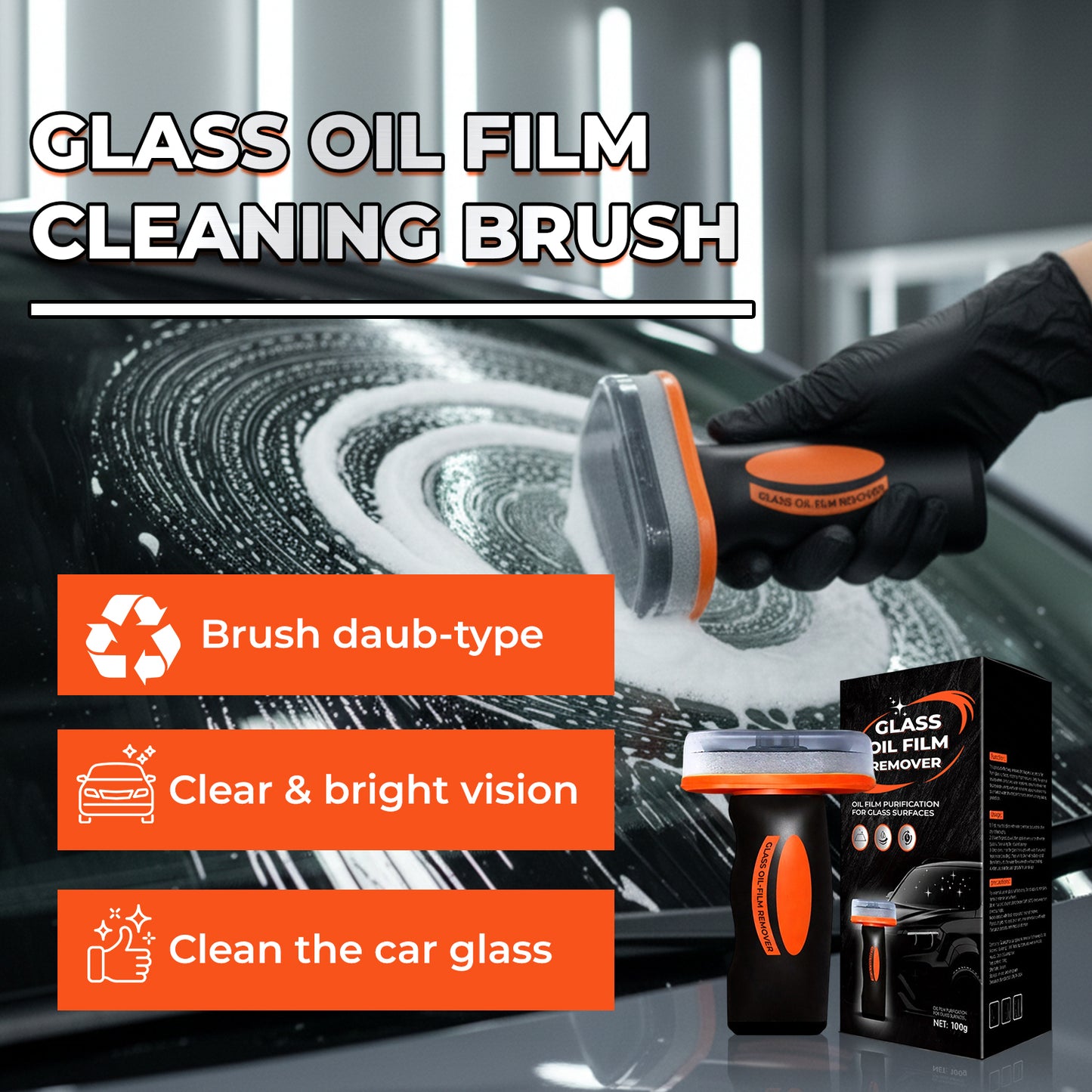 🔥 Glass Oil-Film Remover 🚘-CRYSTAL CLEAR VISION IN SECONDS