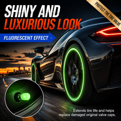 Last Day Promotion 60% OFF⏰ Glow-in-the-Dark Tire Valve Stem Caps｜Suck Light by Day, Glow by Night