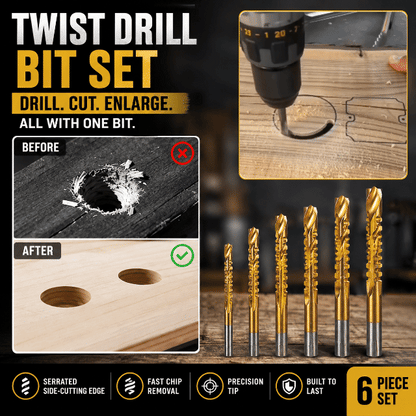 🥳 2026 Toolbox Upgrade 🔥 6-Piece Serrated Twist Drill Bit Set ✨
