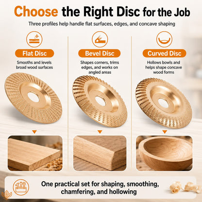 🥳HOT SALE 60%🔥Angle Grinder Wood Shaping Disc - Super sharp, fast cutting. Fits standard grinder, removes wood easily. A workshop hero! 🔥✨