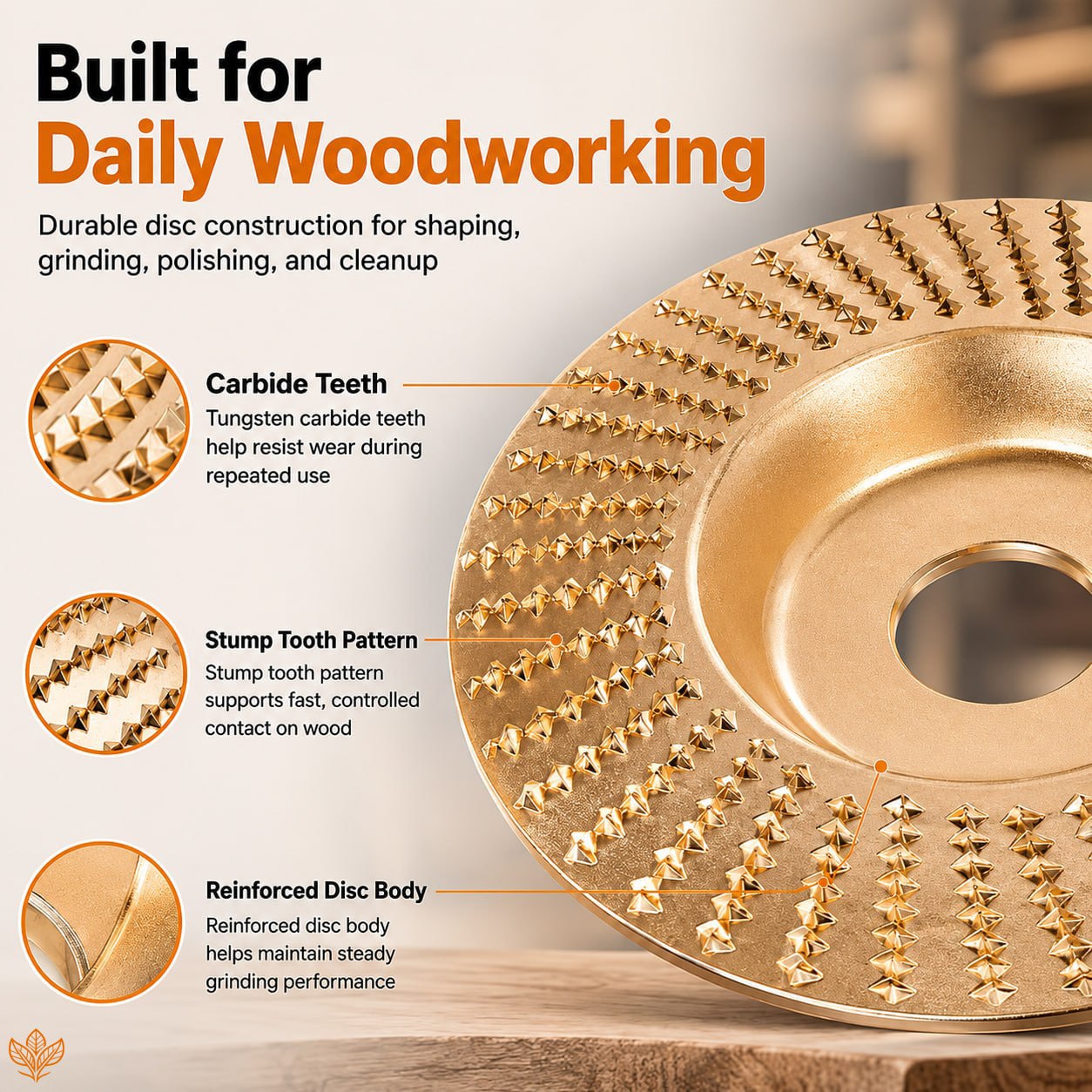 🥳HOT SALE 60%🔥Angle Grinder Wood Shaping Disc - Super sharp, fast cutting. Fits standard grinder, removes wood easily. A workshop hero! 🔥✨