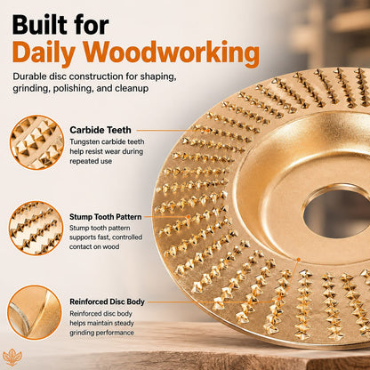 🥳HOT SALE 60%🔥Angle Grinder Wood Shaping Disc - Super sharp, fast cutting. Fits standard grinder, removes wood easily. A workshop hero! 🔥✨