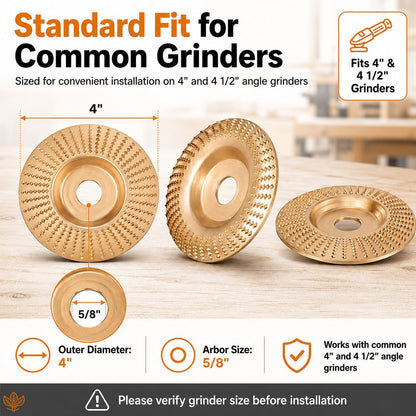 🥳HOT SALE 60%🔥Angle Grinder Wood Shaping Disc - Super sharp, fast cutting. Fits standard grinder, removes wood easily. A workshop hero! 🔥✨