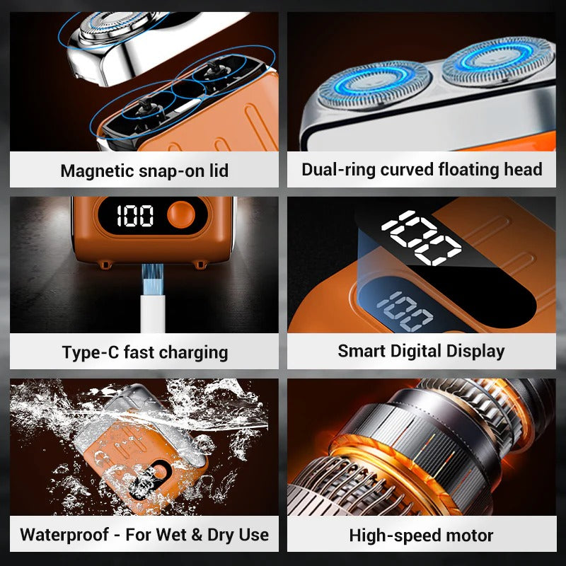 ⏰Last Day Promotion 70% OFF + FREE SHIPPING 🔥 Men's Portable Mini Rotary Electric Shaver