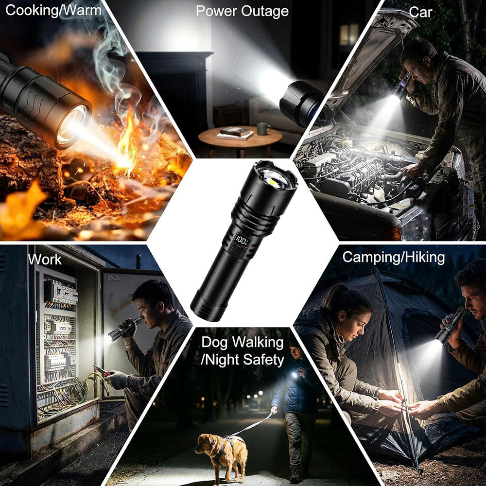 🔥EXCLUSIVE OFFER 70% OFF + 🎁 2026 NEW Super Bright Ultimate Tactical Survival Flashlight · 2M+ SOLD · 80X Brightness ·120H Runtime · Military-Grade COB LEDs Tech