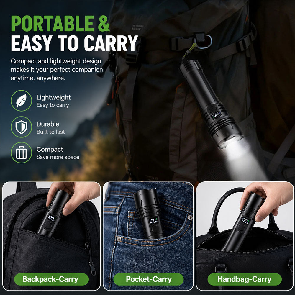 🔥EXCLUSIVE OFFER 70% OFF + 🎁 2026 NEW Super Bright Ultimate Tactical Survival Flashlight · 2M+ SOLD · 80X Brightness ·120H Runtime · Military-Grade COB LEDs Tech