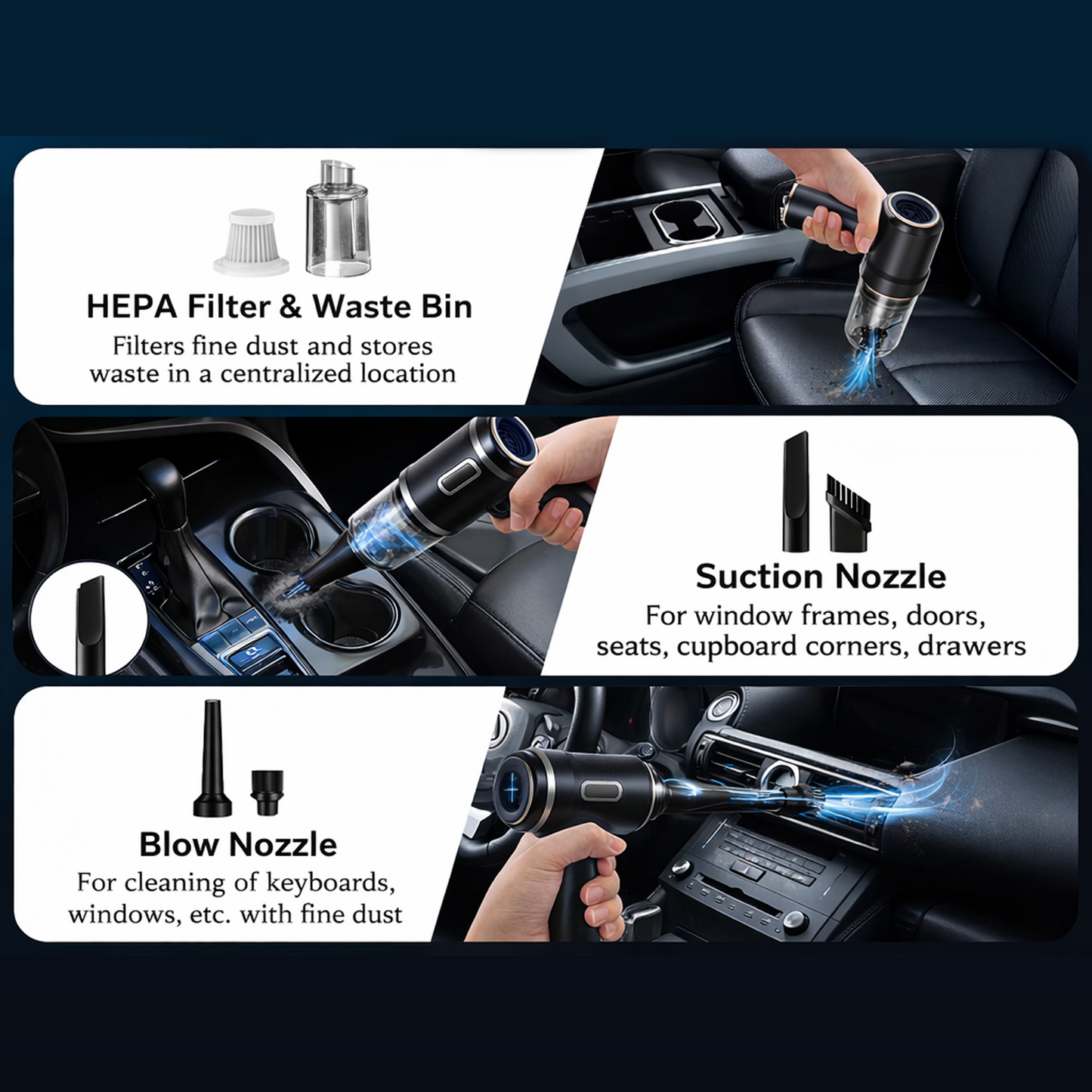 Cyclonic Cordless Car Vacuum Cleaner